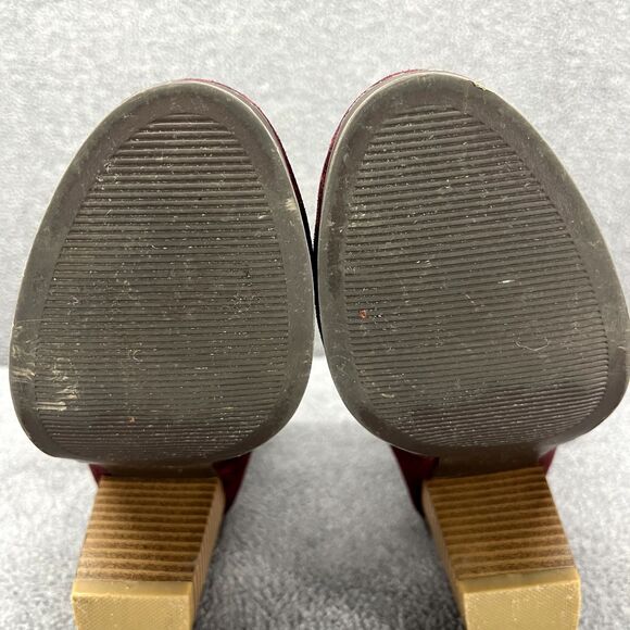 Apt 9 Boots Womens 5.5 Med Burgundy Red Wine Maroon Booties Block Heels - Picture 14 of 14